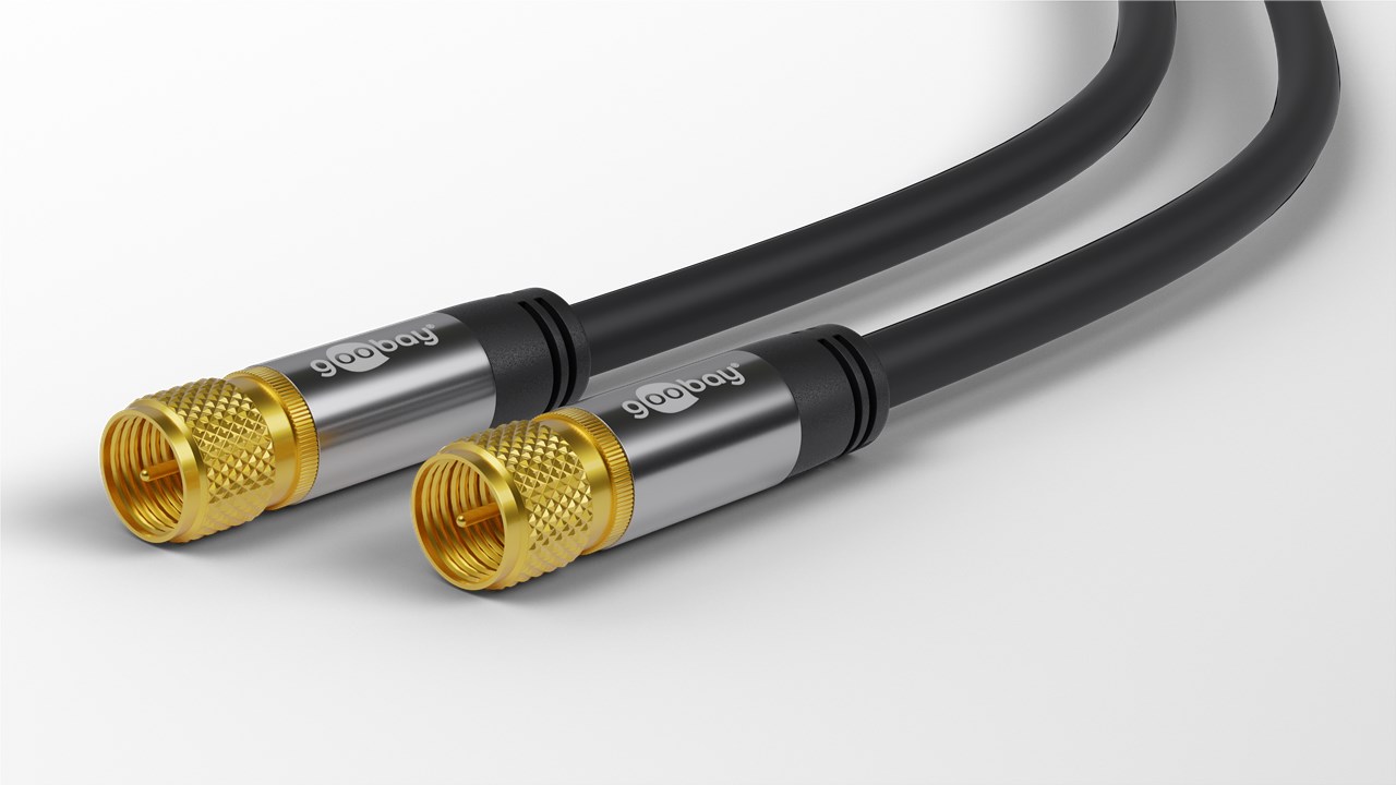 SAT Antennenkabel (135 dB typ), 4x geschirmt - Kabellänge 3 m - vergoldet, F-Stecker > F-Stecker SAT Antennenkabel (135 dB typ), 4x geschirmt - Kabellänge 3 m - vergoldet, F-Stecker > F-Stecker