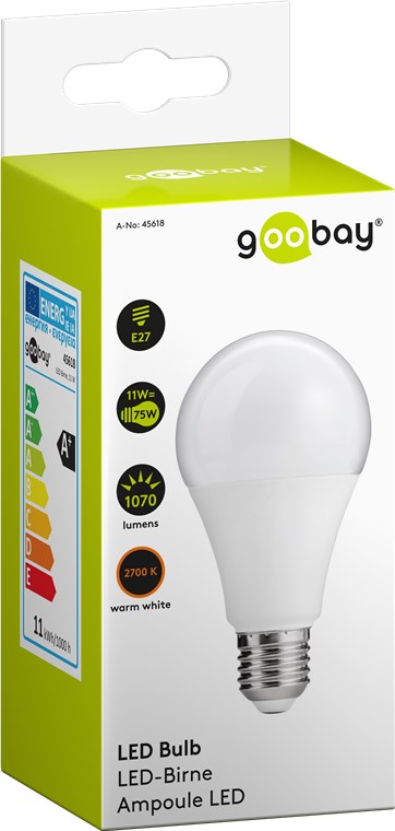 LED-Birne, 11 W - Sockel E27, ersetzt , warmweiß, nicht dimmbar