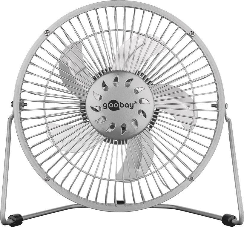8 Zoll USB-Ventilator für den Schreibtisch - Farbversion Silber - Ø 22 cm