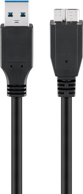 USB 3.0 SuperSpeed Kabel, Schwarz USB 3.0 SuperSpeed Kabel, Schwarz - Kabellänge 0.5 m - USB 3.0-Stecker (Typ A) > USB 3.0-Micro-Stecker (Typ B)