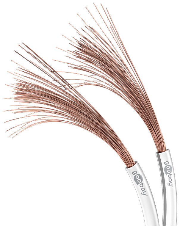 Lautsprecherkabel weiß CU - Kabellänge 50 m - 50 m Rolle, Querschnitt 2 x 0,5 mm² Lautsprecherkabel weiß CU - Kabellänge 50 m - 50 m Rolle, Querschnitt 2 x 0,5 mm²