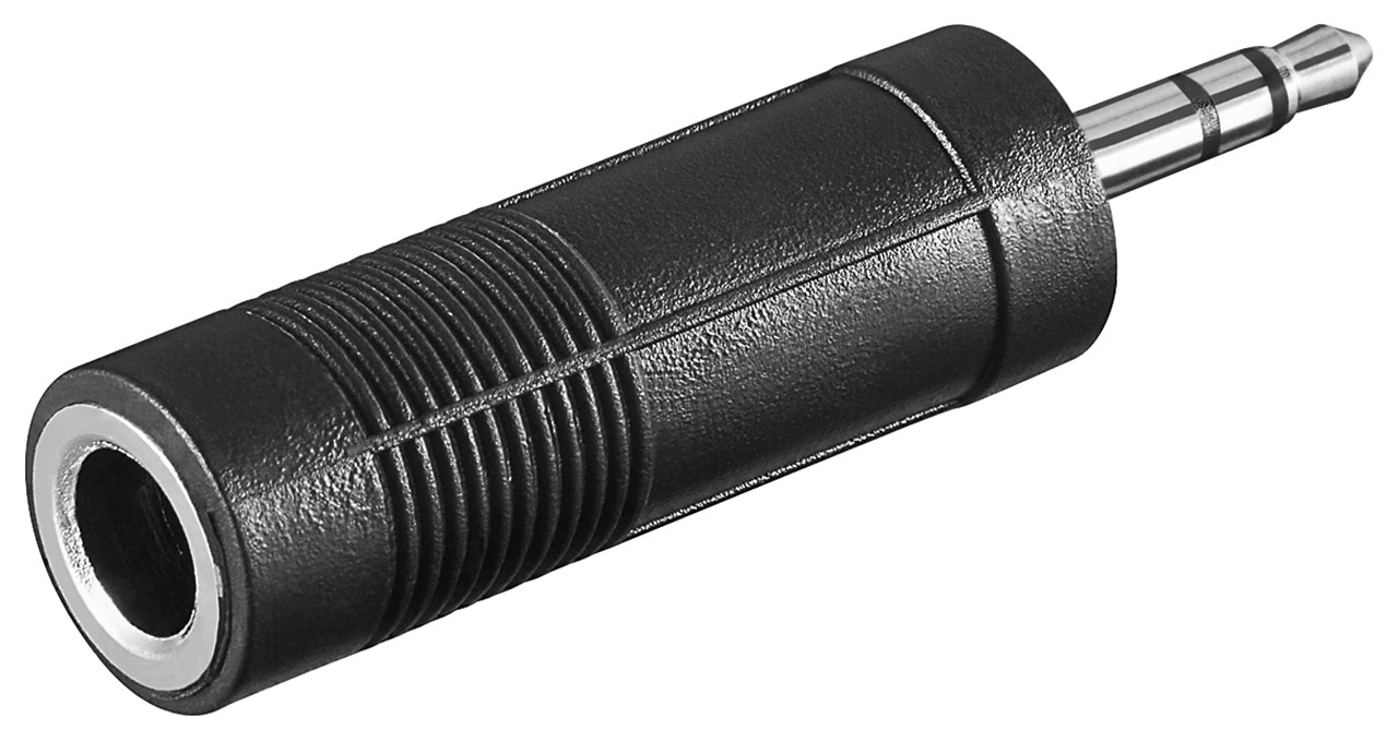 Kopfhörer Adapter AUX, Klinke 3,5 mm zu 6,35 mm Kopfhörer Adapter AUX, Klinke 3,5 mm zu 6,35 mm - Anschluss, Typ Klinke 3,5 mm Stecker (3-Pin, stereo) - 1x 3,5-mm-Klinkenstecker (3-polig, stereo) > 1x 6,35-mm-Klinkenbuchse (3-polig, stereo)