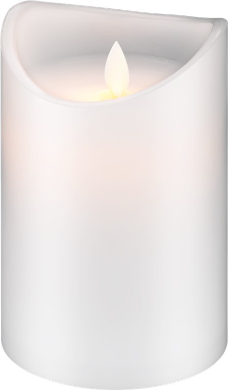 LED-Echtwachs-Kerze weiß, 10 x 15 cm - wunderschöne und sichere Lichtlösung für viele Bereiche wie Haus und Loggia, Büros oder Schulen