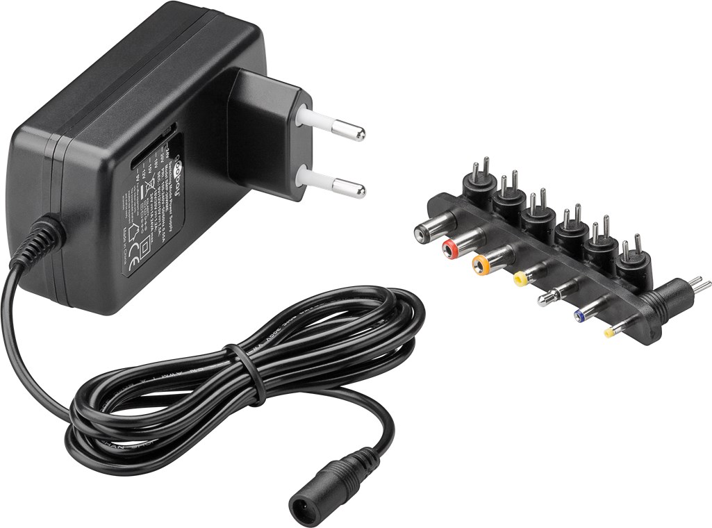 9 V - 24 V Universal-Netzteil 9 V - 24 V Universal-Netzteil - inkl. 7 DC-Adapter - max. 24 W und 1,5 A