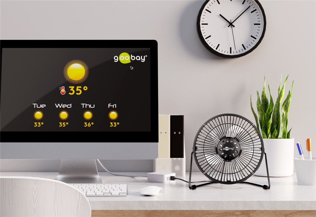 8 Zoll USB-Ventilator für den Schreibtisch - Farbversion Schwarz - Ø 22 cm 8 Zoll USB-Ventilator für den Schreibtisch - Farbversion Schwarz - Ø 22 cm