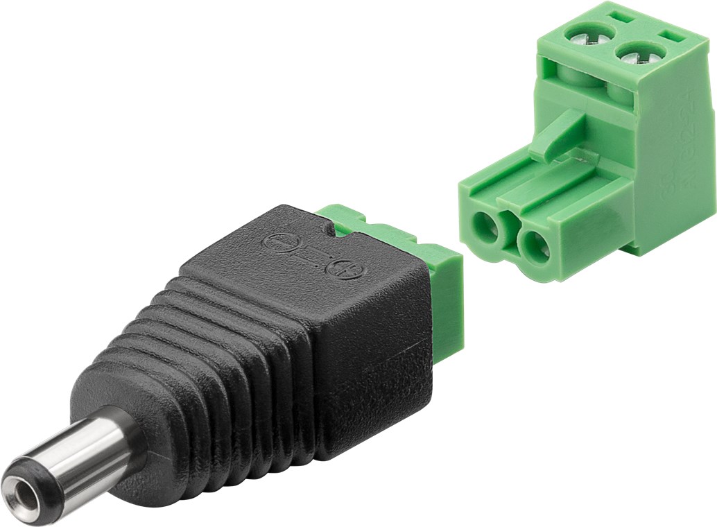 Terminal Block 2-pin > DC-Stecker (5,50 x 2,10 mm) Terminal Block 2-pin > DC-Stecker (5,50 x 2,10 mm) - abnehmbare Schraubbefestigung, 2-teilig