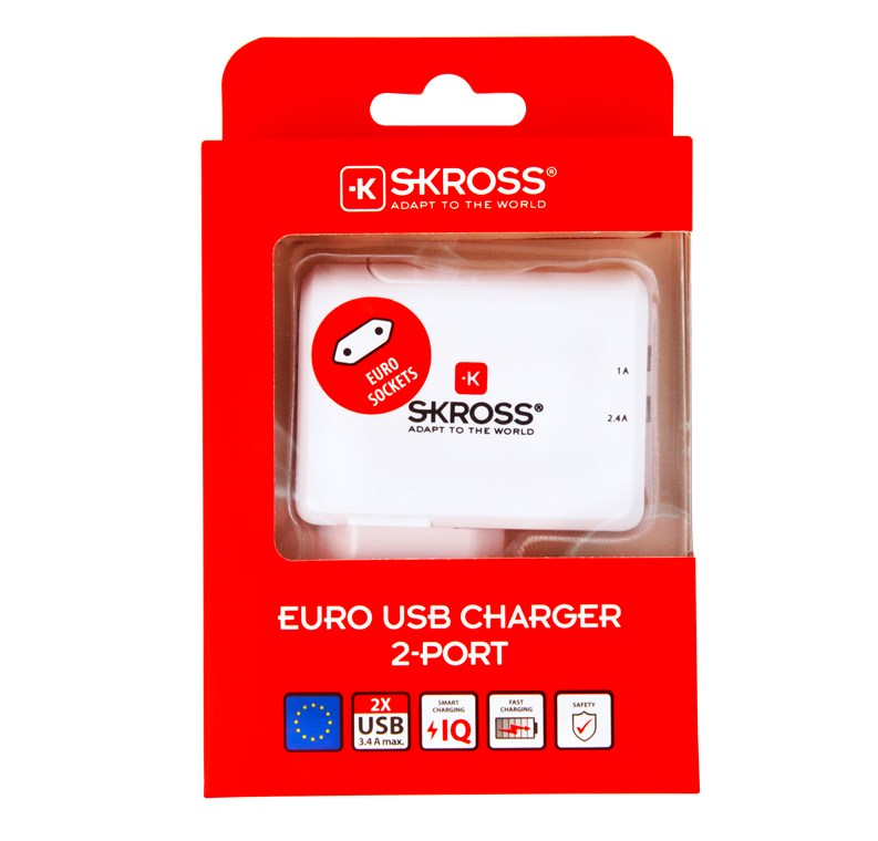 Euro USB Charger - lädt schnell und gleichzeitig bis zu zwei USB Geräte (3,4A) Euro USB Charger - lädt schnell und gleichzeitig bis zu zwei USB Geräte (3,4A)
