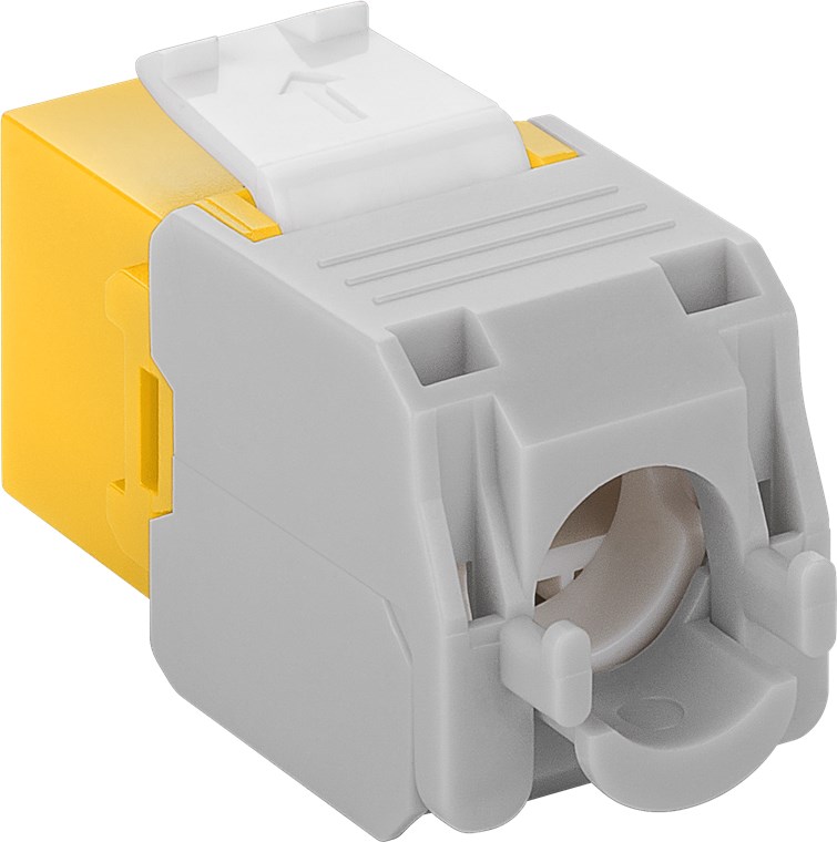 Keystone Modul RJ45 CAT 6A, UTP - Farbversion Gelb - 16,5 mm breit, Krokodil-Typ, Klemmleiste für werkzeugfreie LSA-Montage Keystone Modul RJ45 CAT 6A, UTP - Farbversion Gelb - 16,5 mm breit, Krokodil-Typ, Klemmleiste für werkzeugfreie LSA-Montage