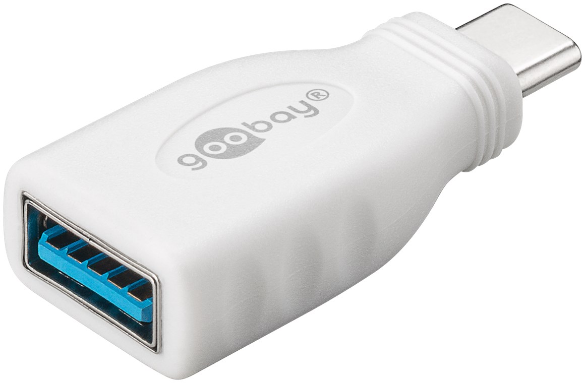 USB-C™/USB A OTG Super Speed Adapter für den Anschluss von Ladekabeln 3.0, weiß - Farbversion - USB-C™-Stecker > USB 3.0-Buchse (Typ A) USB-C™/USB A OTG Super Speed Adapter für den Anschluss von Ladekabeln 3.0, weiß - Farbversion - USB-C™-Stecker > USB 3.0-Buchse (Typ A)