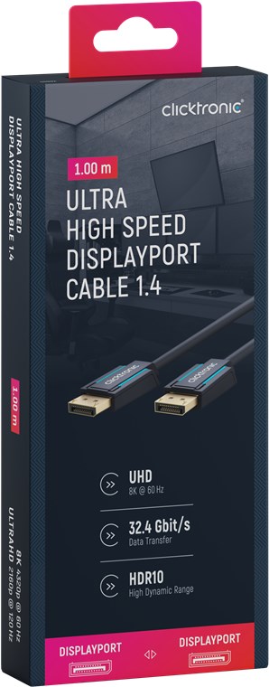 DisplayPort-Kabel - Kabellänge 1 m - Premium-Kabel|1x DisplayPort-Stecker 1x DisplayPort-Stecker|1,0 m|UHD 8K @ 60 Hz DisplayPort-Kabel - Kabellänge 1 m - Premium-Kabel|1x DisplayPort-Stecker 1x DisplayPort-Stecker|1,0 m|UHD 8K @ 60 Hz