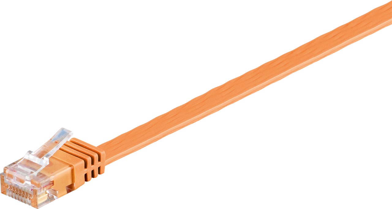 CAT 6 Flach-Patchkabel, U/UTP, Orange, 1 m - Kabellänge 1 m - Kupferleiter (CU) CAT 6 Flach-Patchkabel, U/UTP, Orange, 1 m - Kabellänge 1 m - Kupferleiter (CU)