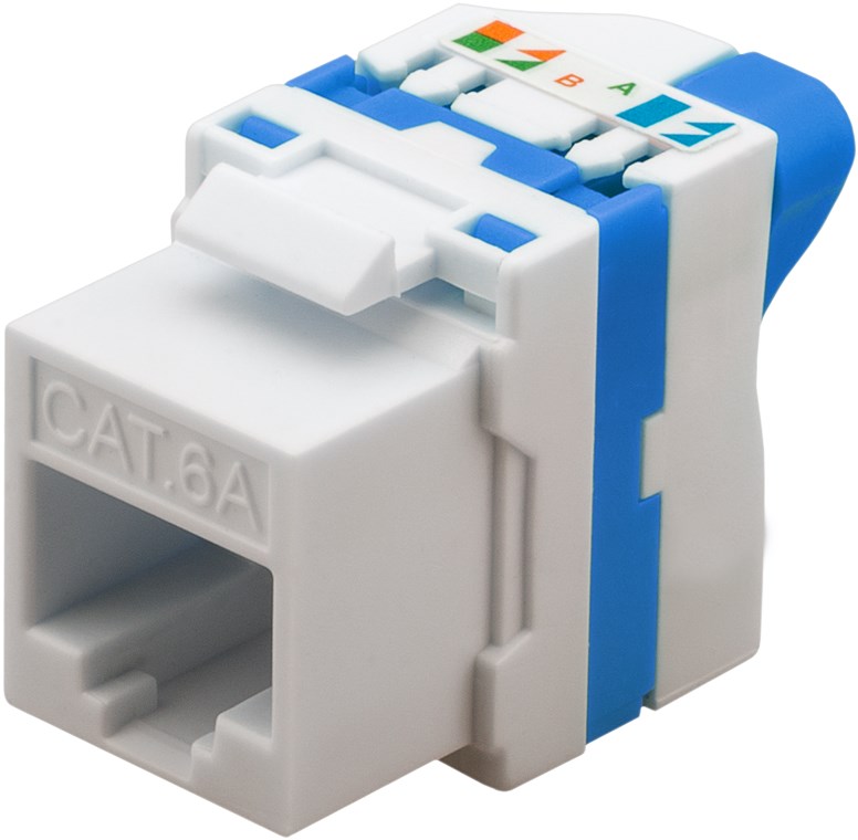 Keystone Modul RJ45 CAT 6A, UTP Keystone Modul RJ45 CAT 6A, UTP - 16,6 mm breit, Klemmleiste für werkzeugfreie LSA-Montage, drehbarer Aufsatz