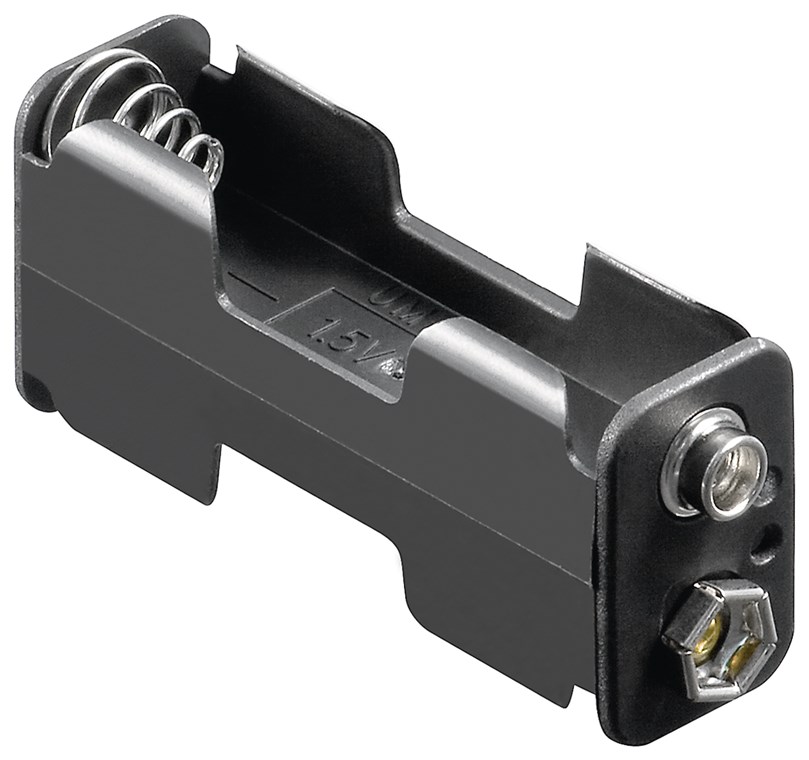 2x AA (Mignon) Batteriehalter 2x AA (Mignon) Batteriehalter - Anschluss, Typ Druckknopf - Druckknopf