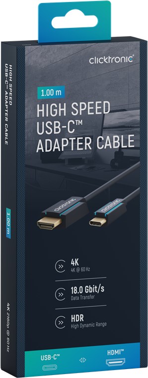 USB-C™-auf-HDMI™-Adapterkabel - Kabellänge 1 m - Premium-Kabel|USB-C™-Stecker HDMI™-Stecker|1,0 m|4K @ 60 Hz USB-C™-auf-HDMI™-Adapterkabel - Kabellänge 1 m - Premium-Kabel|USB-C™-Stecker HDMI™-Stecker|1,0 m|4K @ 60 Hz