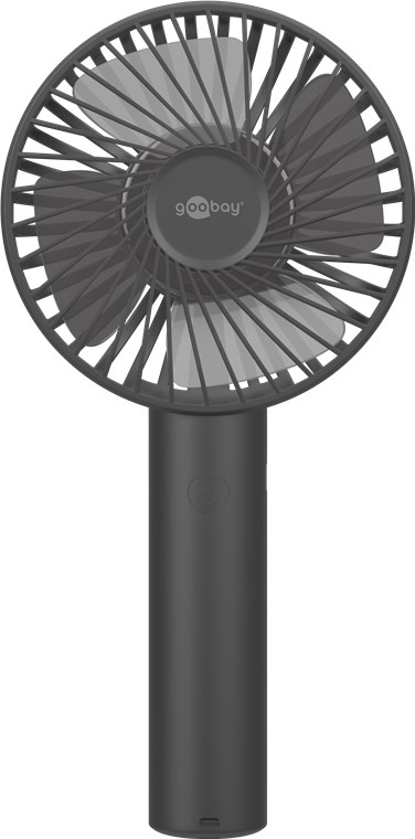 USB-Handventilator mit Standfunktion, Schwarz USB-Handventilator mit Standfunktion, Schwarz - mit wiederaufladbarer Batterie (austauschbar)