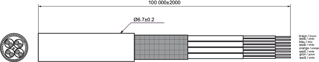 CAT 6A Outdoor Netzwerkkabel, S/FTP (PiMF), Schwarz, 100m - Kupferleiter (CU), AWG 23/1 (solid), Polyethylen-Kabelmantel (PE) CAT 6A Outdoor Netzwerkkabel, S/FTP (PiMF), Schwarz, 100m - Kupferleiter (CU), AWG 23/1 (solid), Polyethylen-Kabelmantel (PE)
