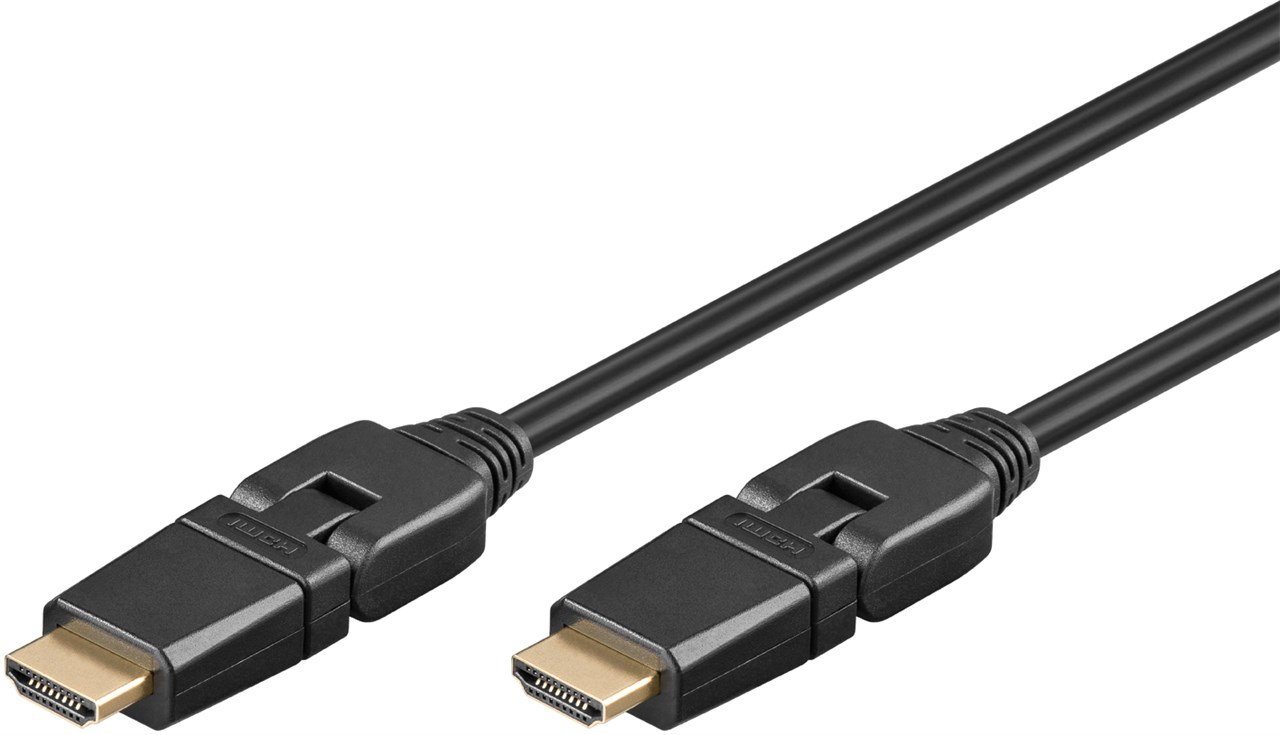 High-Speed-HDMI™-360°-Kabel mit Ethernet - Kabellänge 1 m - HDMI™-Stecker (Typ A) > HDMI™-Stecker (Typ A); 360° drehbar