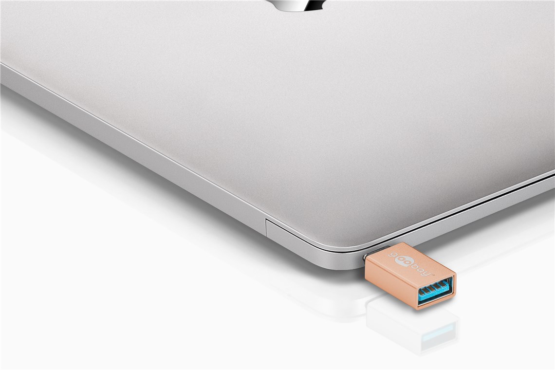USB-C™/USB A OTG Super Speed Adapter für den Anschluss von Ladekabeln 3.0, gold - Farbversion Gold - USB-C™-Stecker > USB 3.0-Buchse (Typ A)
