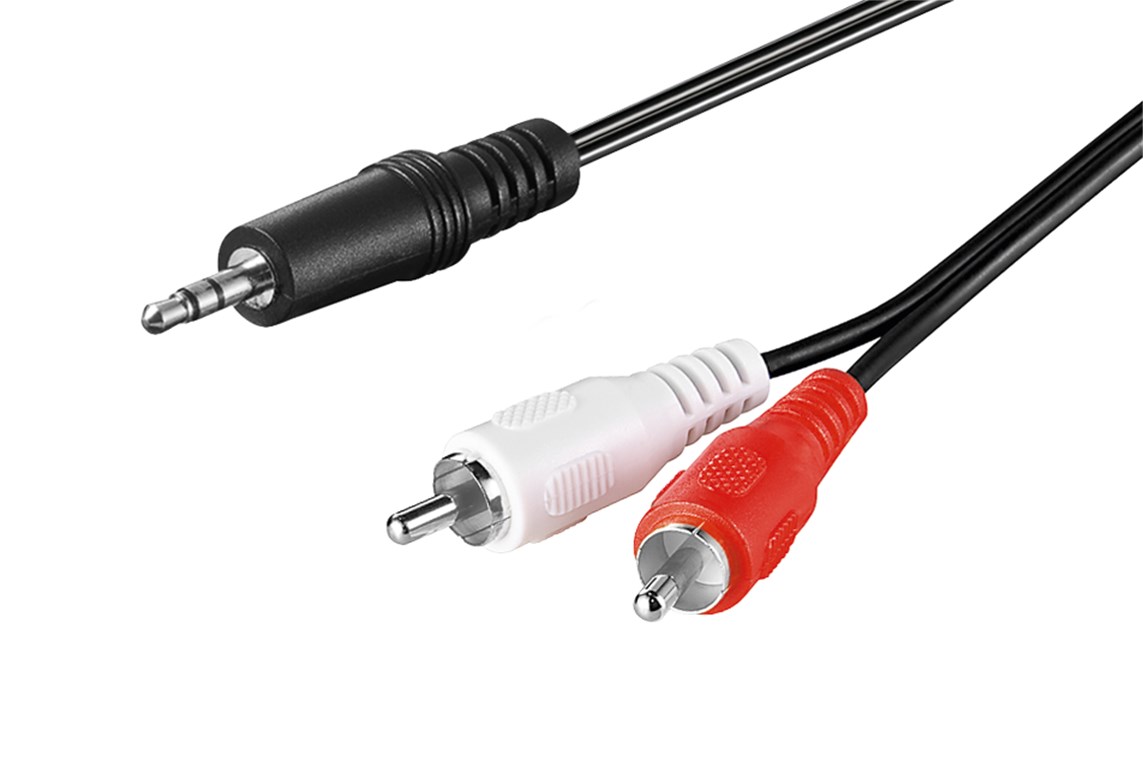 Audio Adapterkabel AUX, 3,5 mm Klinke zu stereo Cinch-Stecker, CU Audio Adapterkabel AUX, 3,5 mm Klinke zu stereo Cinch-Stecker, CU - Kabellänge 1 m - Klinke 3,5 mm Stecker (3-Pin, stereo) > 2x Cinch-Stecker (Audio links/rechts)