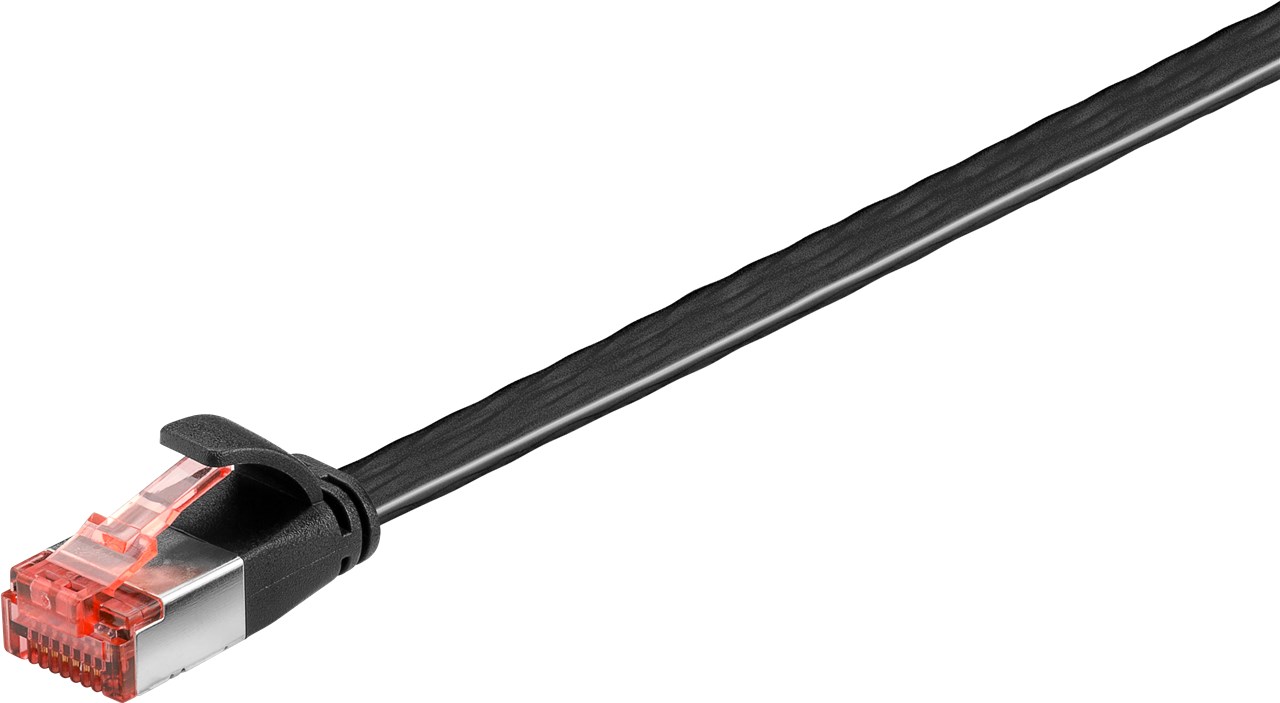 CAT 6 Flach-Patchkabel, U/FTP, Schwarz, 10 m - Kabellänge 10 m - Kupferleiter (CU) CAT 6 Flach-Patchkabel, U/FTP, Schwarz, 10 m - Kabellänge 10 m - Kupferleiter (CU)