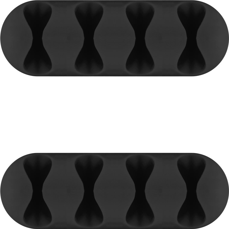 Kabelmanagement 4-Slots, schwarz - Farbversion Schwarz - 2er-Set zum Ordnen und Fixieren, ablösbar Kabelmanagement 4-Slots, schwarz - Farbversion Schwarz - 2er-Set zum Ordnen und Fixieren, ablösbar
