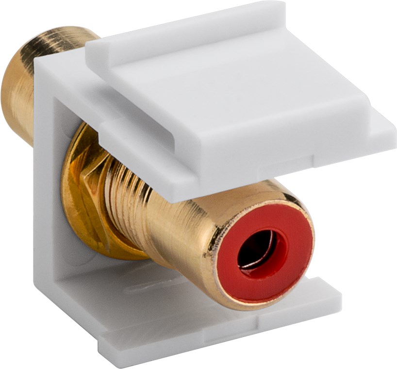 Keystone Modul Cinch/RCA - Farbversion Rot - 2x Cinch-Buchse, Rot, vergoldet Keystone Modul Cinch/RCA - Farbversion Rot - 2x Cinch-Buchse, Rot, vergoldet