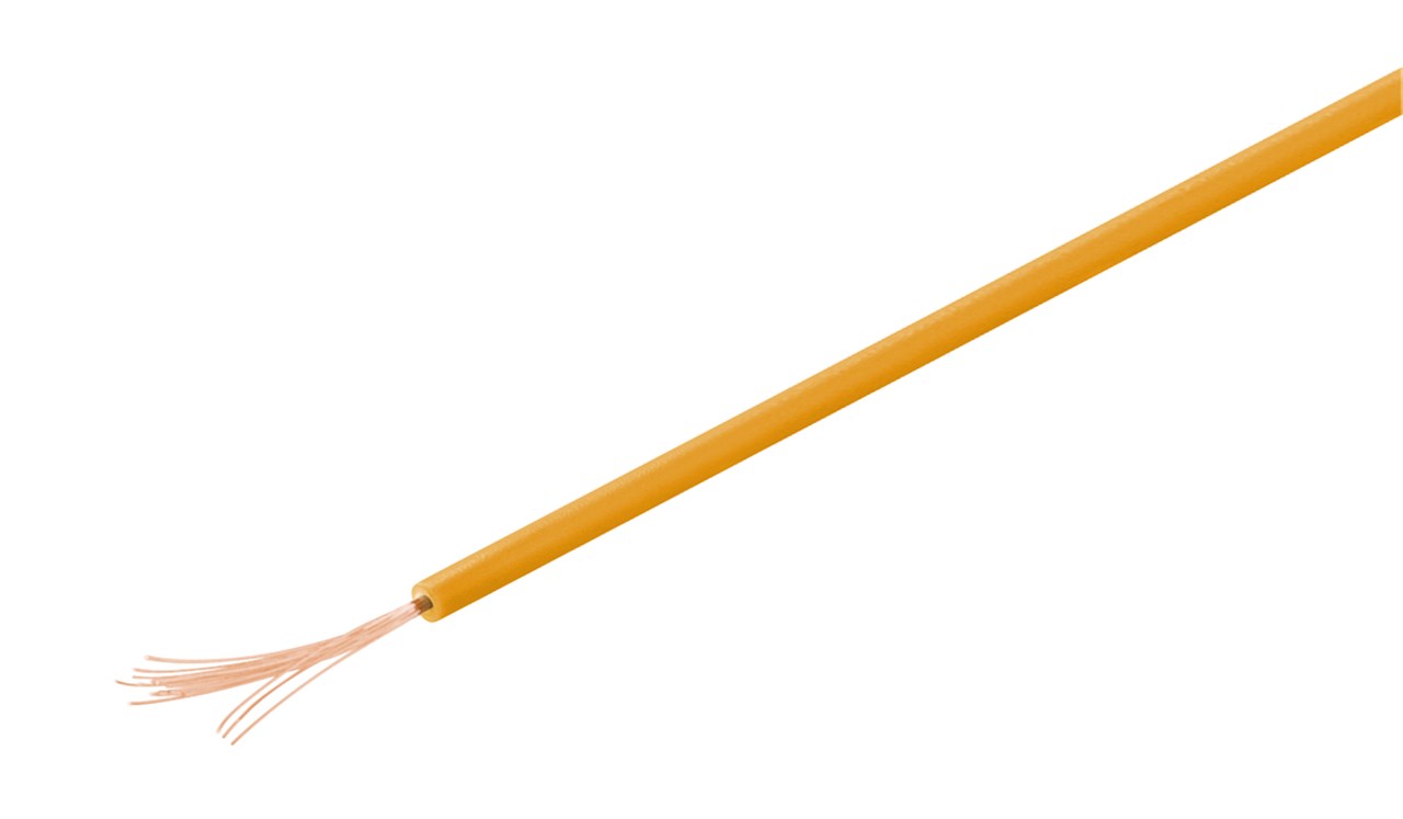 Kupferlitze isoliert - Farbversion Orange - 1-adrig; mehrdrahtig (18 x 0,1 mm) Kupferlitze isoliert - Farbversion Orange - 1-adrig; mehrdrahtig (18 x 0,1 mm)