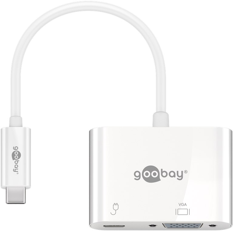 USB-C™-Adapter VGA, PD, weiß USB-C™-Adapter VGA, PD, weiß - erweitert ein USB-C™ Gerät um einen VGA-Anschluss