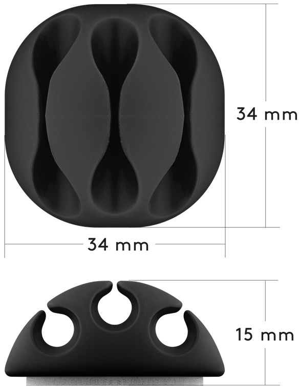Kabelmanagement-Set, schwarz - Farbversion Schwarz - 5er-Set zum Ordnen und Fixieren, ablösbar Kabelmanagement-Set, schwarz - Farbversion Schwarz - 5er-Set zum Ordnen und Fixieren, ablösbar