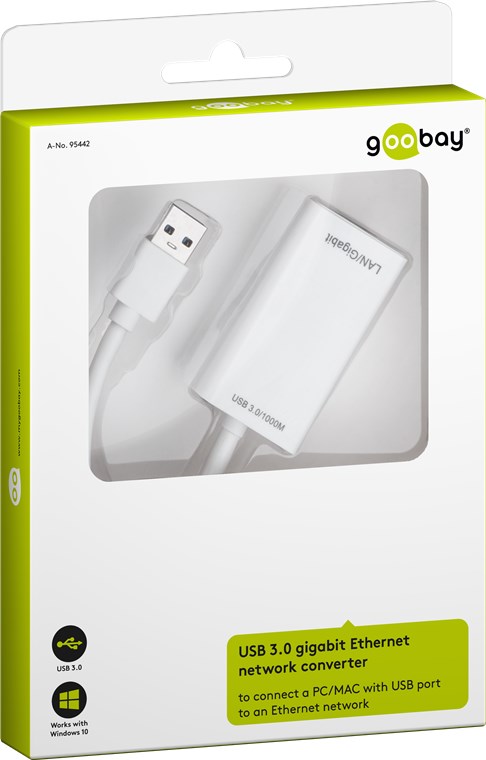 USB 3.0 Gigabit Ethernet Netzwerkkonverter - zum Anschluss eines PC/MAC mit USB Anschluss an ein Ethernet Netzwerk