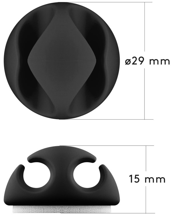 Kabelmanagement-Set, schwarz - Farbversion Schwarz - 5er-Set zum Ordnen und Fixieren, ablösbar Kabelmanagement-Set, schwarz - Farbversion Schwarz - 5er-Set zum Ordnen und Fixieren, ablösbar