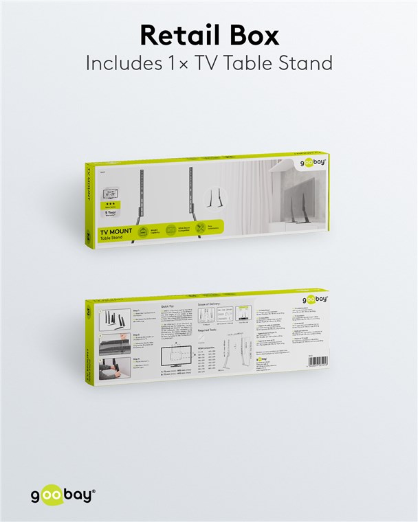 TV-Standfüße - für Fernseher und Monitore zwischen 32 und 70 Zoll (81-178 cm) bis 50 kg, neigbar TV-Standfüße - für Fernseher und Monitore zwischen 32 und 70 Zoll (81-178 cm) bis 50 kg, neigbar