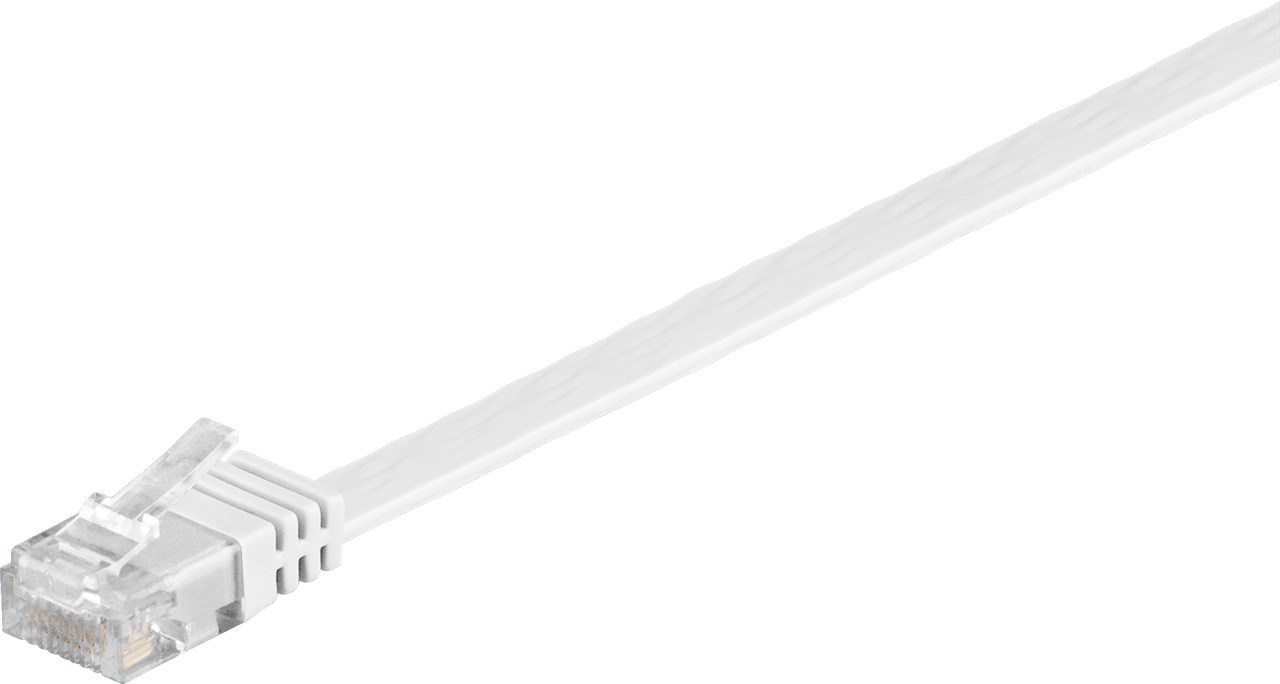 CAT 5e Flach-Patchkabel, U/UTP, weiß, 15 m - Kabellänge 15 m - Kupferkaschierter Aluminiumleiter (CCA) CAT 5e Flach-Patchkabel, U/UTP, weiß, 15 m - Kabellänge 15 m - Kupferkaschierter Aluminiumleiter (CCA)