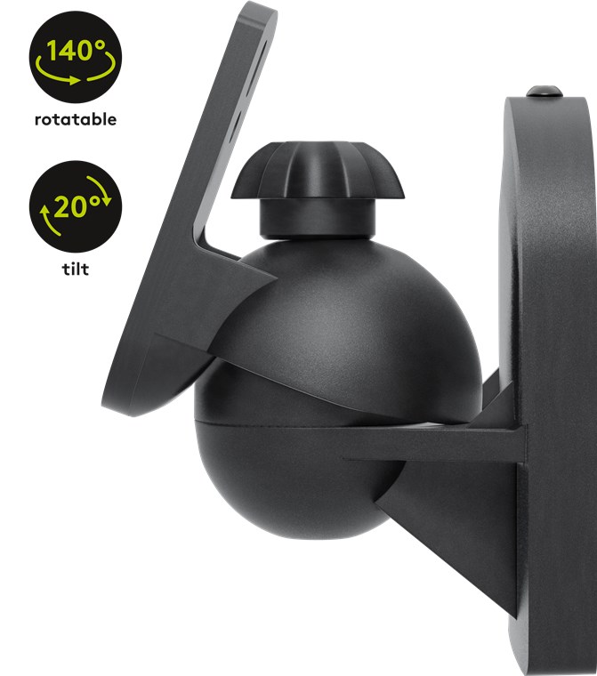 Lautsprecher Wandhalterung universal - Universal-Lautsprecherhalterung zur Wandmontage, (schwenk- und neigbar) für Lautsprecher bis max. 3,5kg, schwarz Lautsprecher Wandhalterung universal - Universal-Lautsprecherhalterung zur Wandmontage, (schwenk- und neigbar) für Lautsprecher bis max. 3,5kg, schwarz
