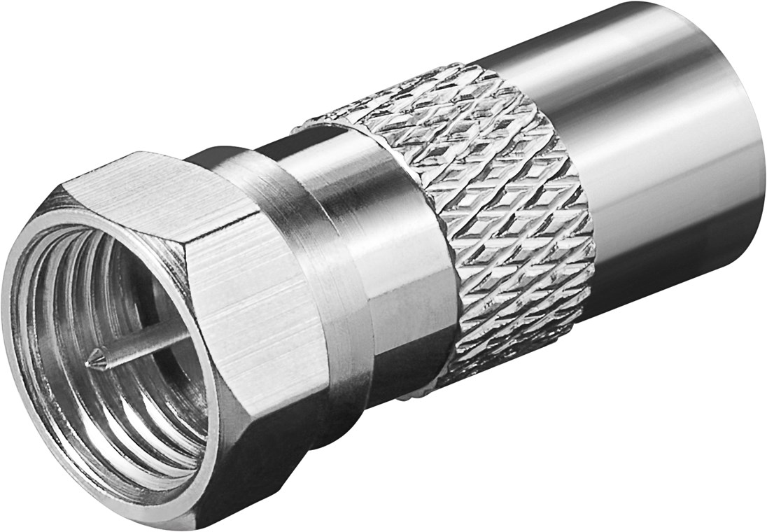 F-Adapter: F-Stecker > Koax-Stecker - Anschluss, Gehäusematerial Kupfer - Kupfer