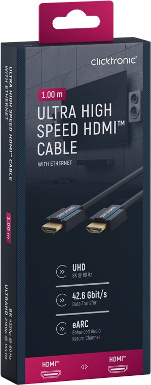 Ultra High-Speed HDMI™ Kabel - Kabellänge 1 m - Premium-Kabel|1x HDMI™-Stecker 1x HDMI™-Stecker|1,0 m|UHD 8K @ 60 Hz Ultra High-Speed HDMI™ Kabel - Kabellänge 1 m - Premium-Kabel|1x HDMI™-Stecker 1x HDMI™-Stecker|1,0 m|UHD 8K @ 60 Hz