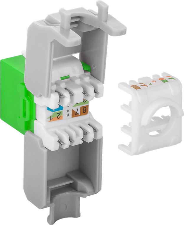 Keystone Modul RJ45 CAT 6A, UTP - Farbversion Grün - 16,5 mm breit, Krokodil-Typ, Klemmleiste für werkzeugfreie LSA-Montage Keystone Modul RJ45 CAT 6A, UTP - Farbversion Grün - 16,5 mm breit, Krokodil-Typ, Klemmleiste für werkzeugfreie LSA-Montage