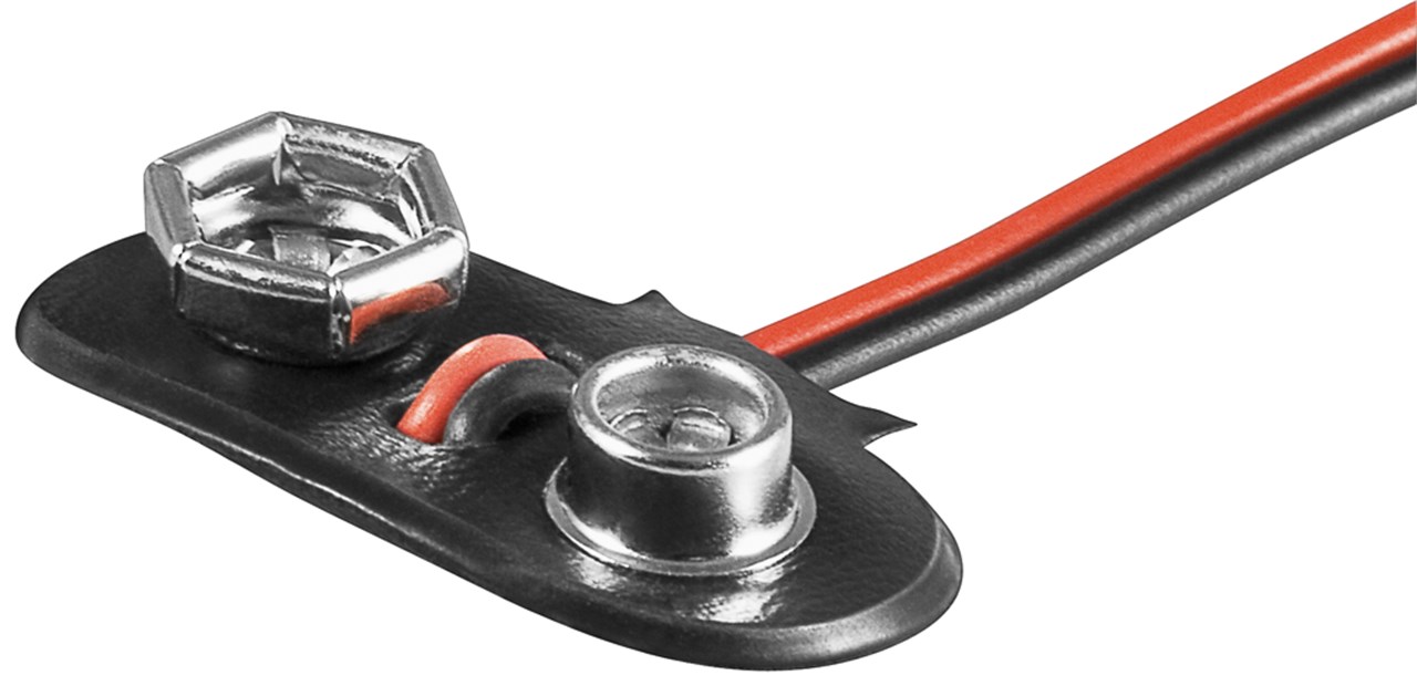 1x 9V Block Batteriehalter 1x 9V Block Batteriehalter - lose Kabelenden
