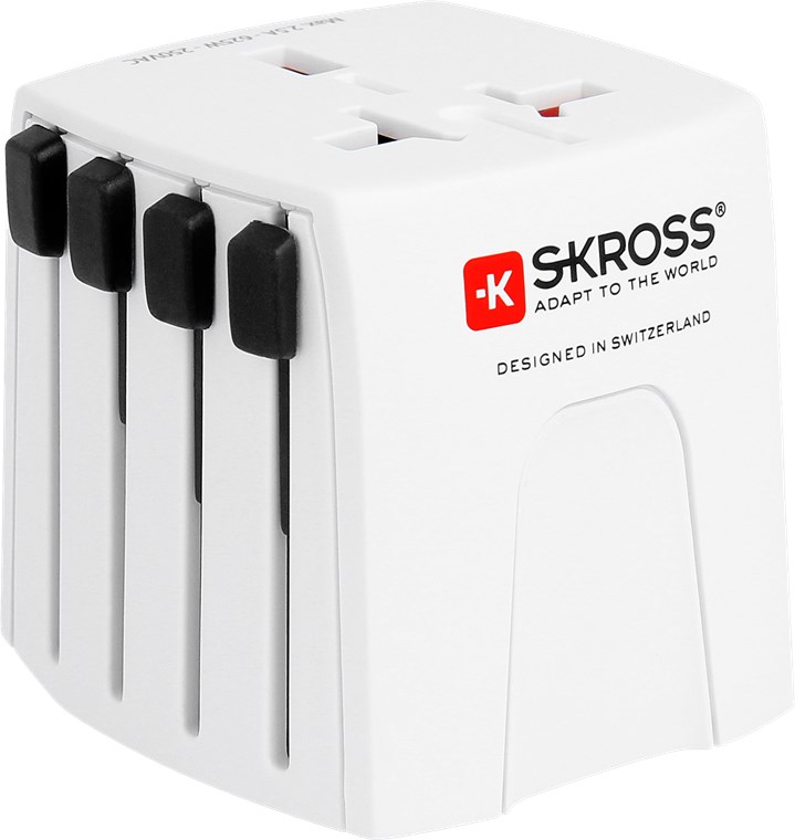 World Adapter MUV Micro USB - geeignet für alle ungeerdeten Geräte (2-pol.), mit integriertem dualem USB-Ladegerät