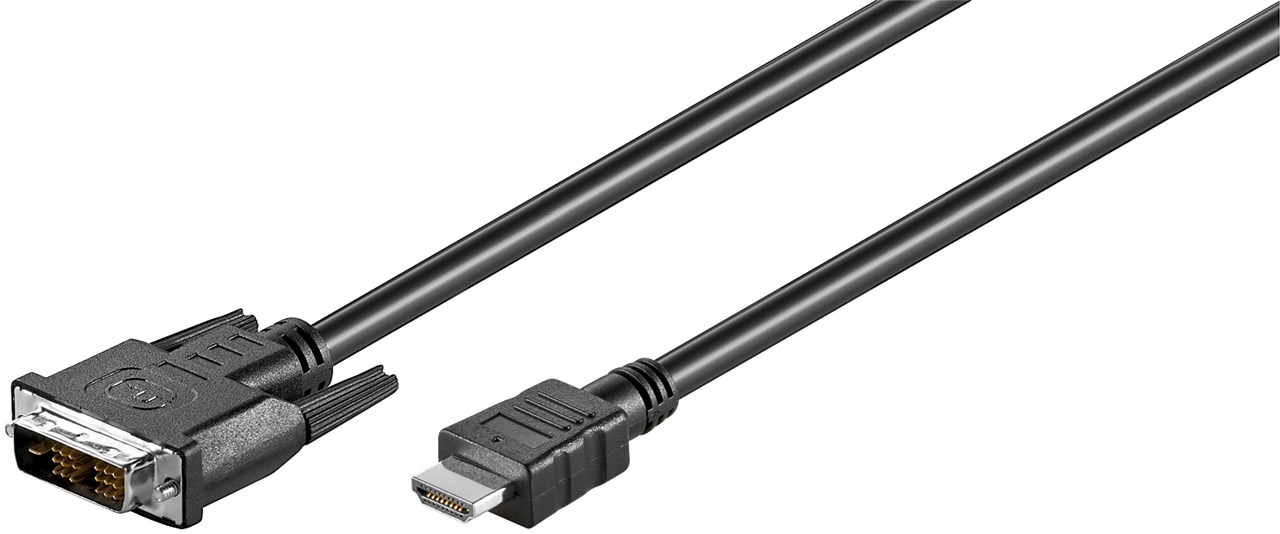 DVI-D/HDMI™ Kabel, vernickelt DVI-D/HDMI™ Kabel, vernickelt - Kabellänge 1 m - DVI-D-Stecker Single-Link (18+1 pin) > HDMI™-Stecker (Typ A)