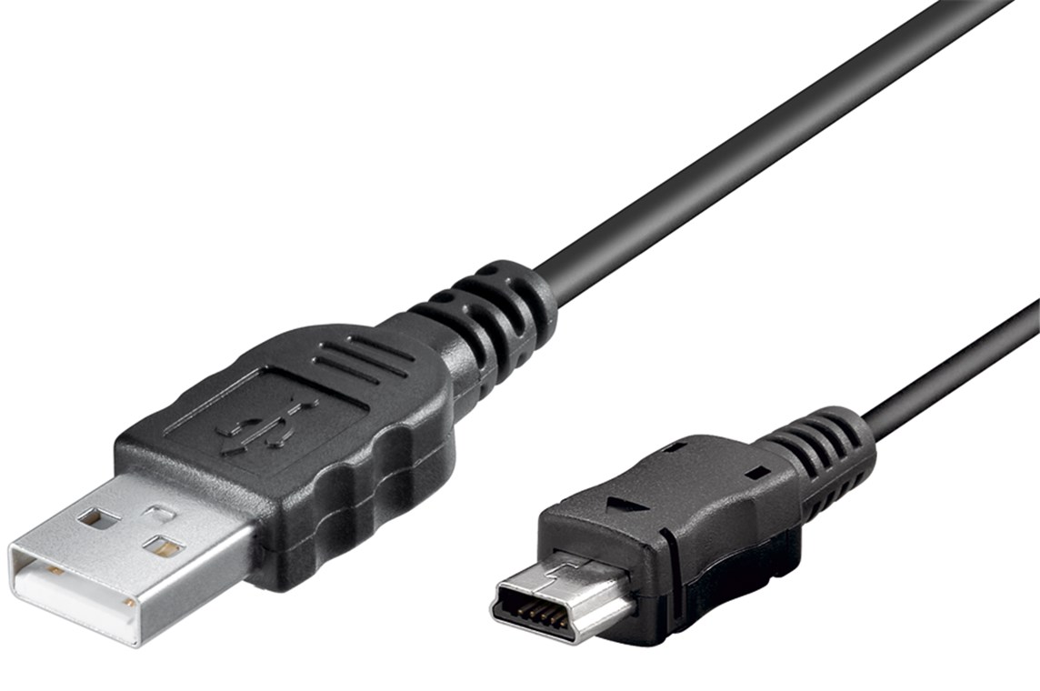 Mini USB Sync- und Ladekabel, Schwarz - Kabellänge 1 m - USB 2.0-Stecker (Typ A) > USB 2.0-Mini-Stecker (Typ B, 5-Pin) Mini USB Sync- und Ladekabel, Schwarz - Kabellänge 1 m - USB 2.0-Stecker (Typ A) > USB 2.0-Mini-Stecker (Typ B, 5-Pin)