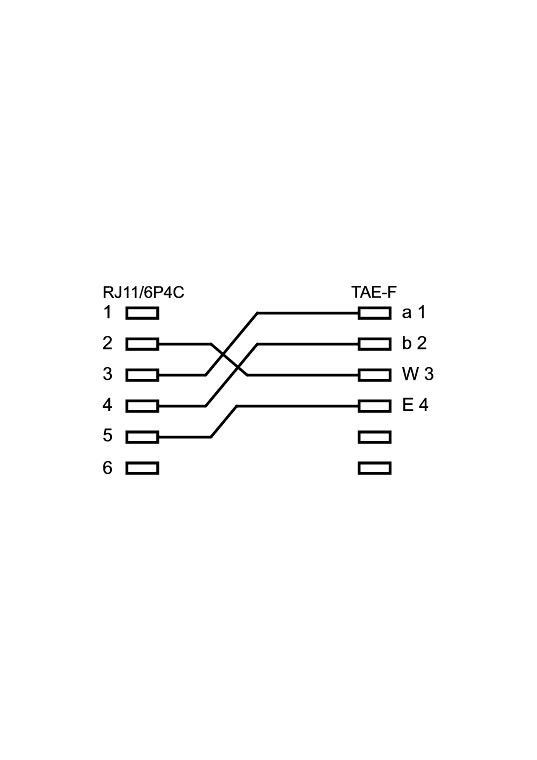 TAE Telefon Adapter Stecker - TAE-F-Buchse > RJ11/RJ14-Stecker (6P4C) TAE Telefon Adapter Stecker - TAE-F-Buchse > RJ11/RJ14-Stecker (6P4C)