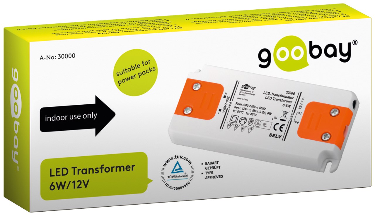 LED-Trafo 12 V/6 W - 12 V DC für LEDs bis 6 W Gesamtlast LED-Trafo 12 V/6 W - 12 V DC für LEDs bis 6 W Gesamtlast