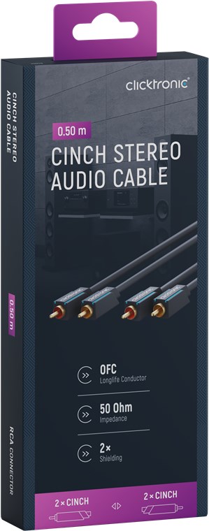 Cinch-Kabel, stereo - Kabellänge 0.5 m - Premium-Kabel|2x Cinch-Stecker 2x Cinch-Stecker|0,5 m|OFC-Innenleiter Cinch-Kabel, stereo - Kabellänge 0.5 m - Premium-Kabel|2x Cinch-Stecker 2x Cinch-Stecker|0,5 m|OFC-Innenleiter