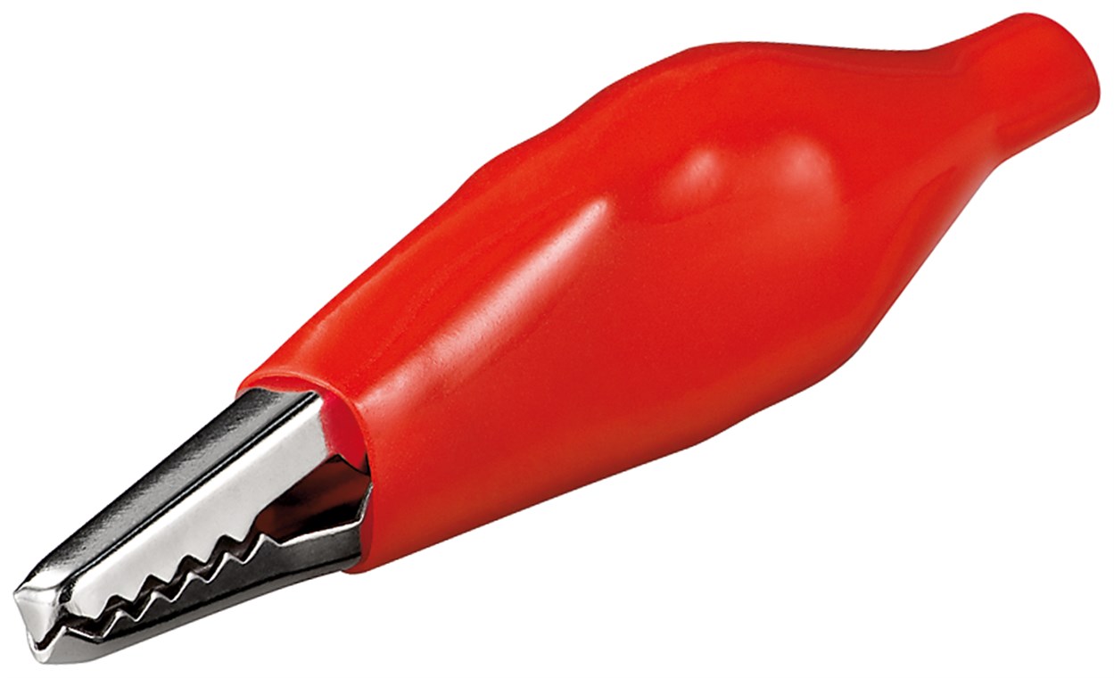 Krokodilklemme Krokodilklemme - Farbversion Rot - Länge 48 mm