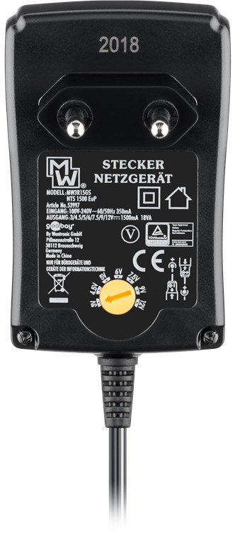 3 V - 12 V Universal-Netzteil - Ausgang, max. Stromstärke (DC) 1.5 A - inkl. 1 USB- und 8 DC-Adapter - max. 18 W und 1,5 A 3 V - 12 V Universal-Netzteil - Ausgang, max. Stromstärke (DC) 1.5 A - inkl. 1 USB- und 8 DC-Adapter - max. 18 W und 1,5 A
