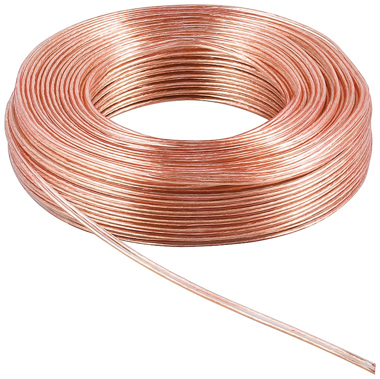 Lautsprecherkabel Transparent CCA - Kabellänge 10 m - 10 m Rolle, Querschnitt 2 x 4,0 mm²