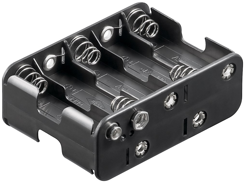 10x AA (Mignon) Batteriehalter - Druckknopf