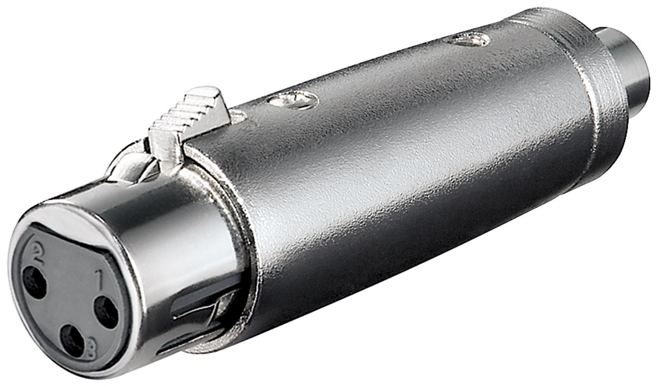 XLR Adapter, Cinch Buchse zu XLR Buchse XLR Adapter, Cinch Buchse zu XLR Buchse - XLR-Buchse (3-Pin) > Cinch-Buchse