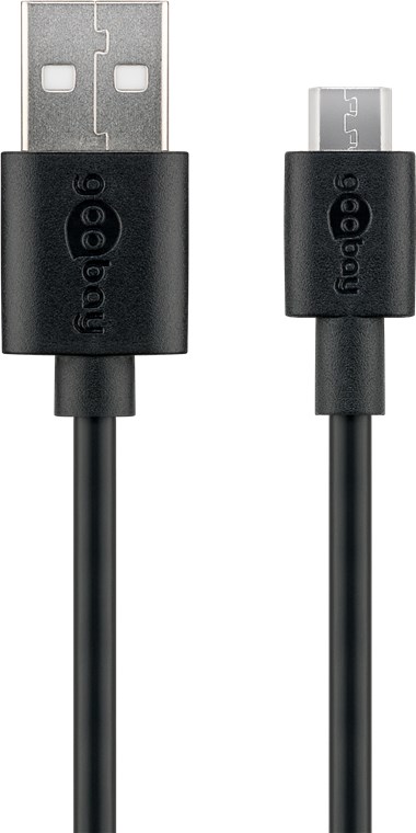 Micro USB Lade- und Synchronisationskabel - Kabellänge 0.5 m - für Android-Geräte; Schwarz